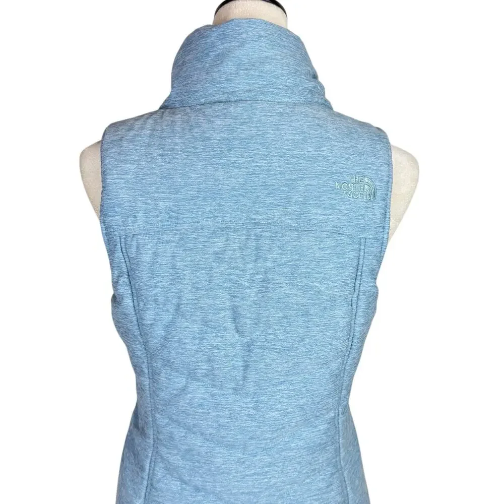The North Face Women's Heather Blue Zip Up Performance Pseudio Puffer Vest